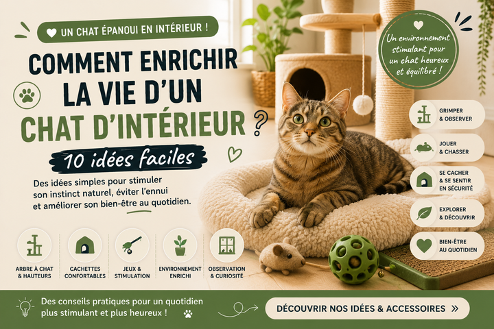 Comment enrichir la vie d’un chat d’intérieur ? 10 idées