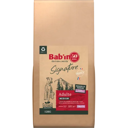 Croquettes Medium Adulte Truite 12 kg – Riche en Oméga & Hautement Digestible