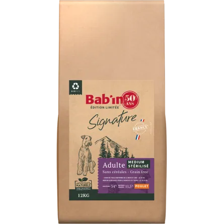 Croquettes Medium Stérilisé Sans Céréales Poulet 12 kg – Digestion Optimale & Naturel